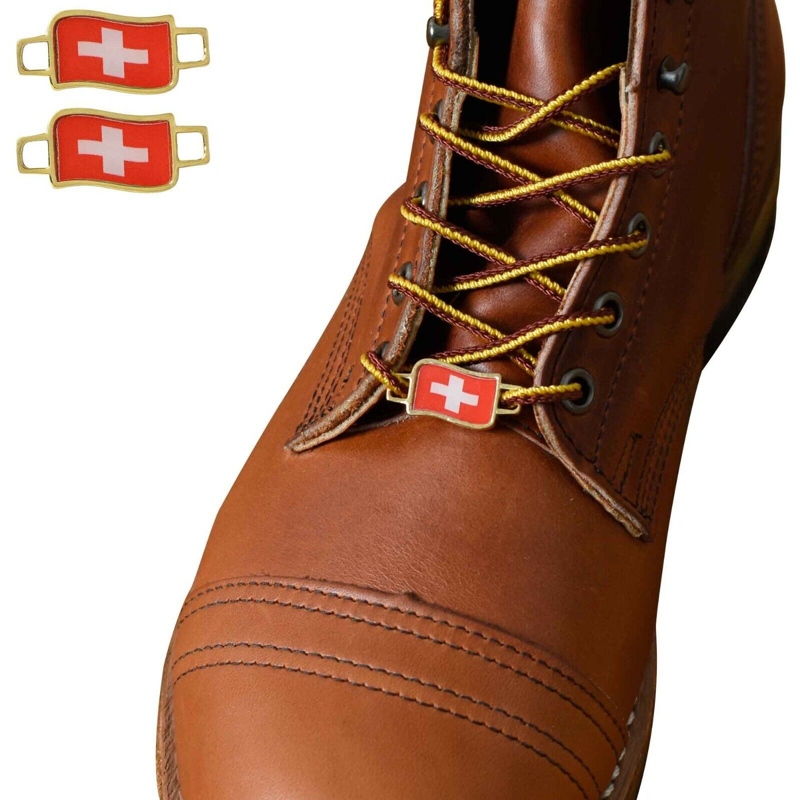 Switzerland Flags Shoes Boot Shoelace Keeper Holder Charm BrooklynMaker