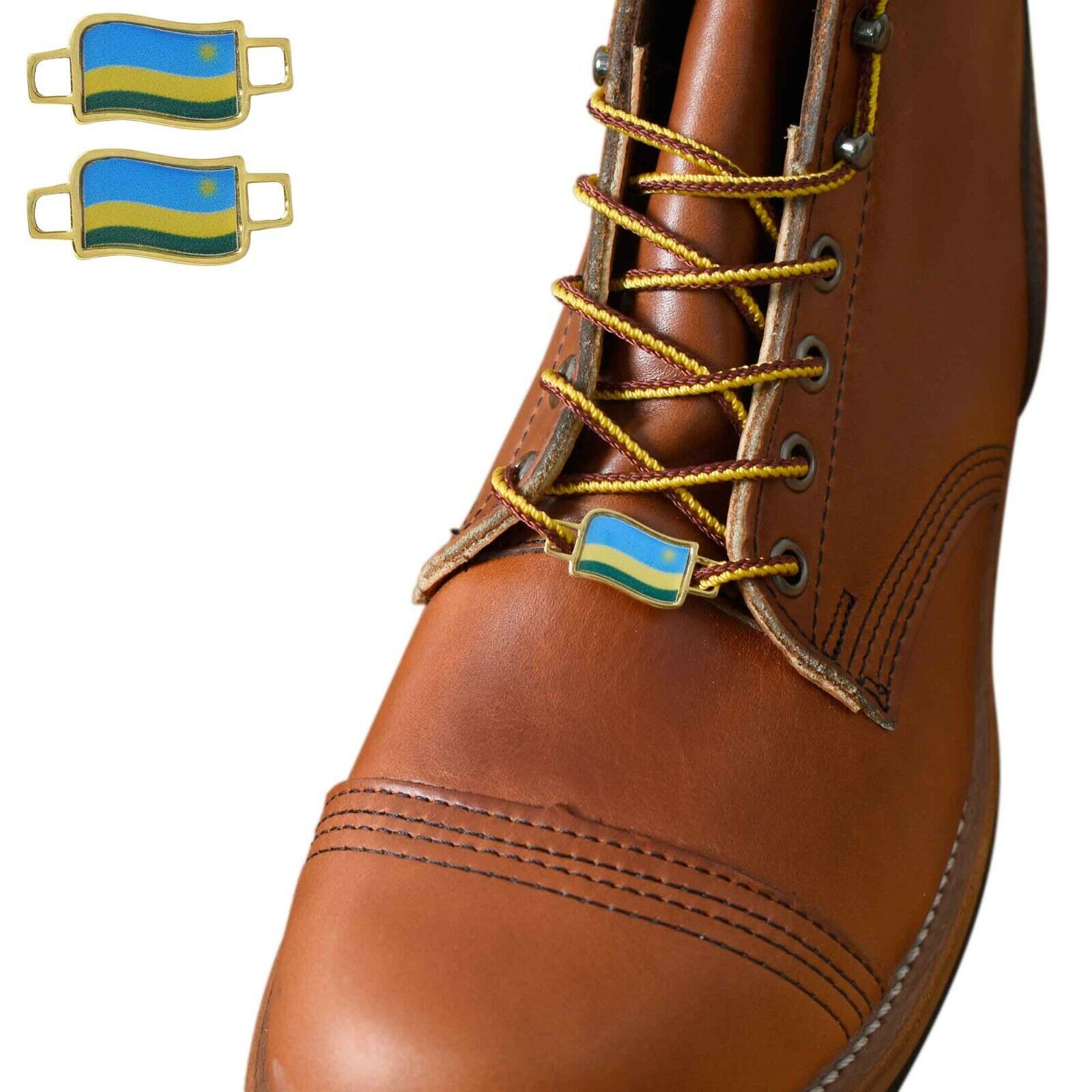 Rwanda Flags Shoes Boot Shoelace Keeper Holder Charm BrooklynMaker