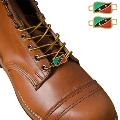 Saint Kitts and Nevis Flags Shoes Boot Shoelace Keeper Holder Charm BrooklynMaker