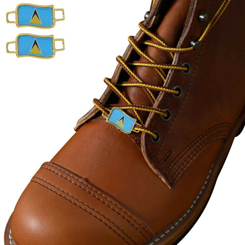 Saint Lucia Flags Shoes Boot Shoelace Keeper Holder Charm BrooklynMaker