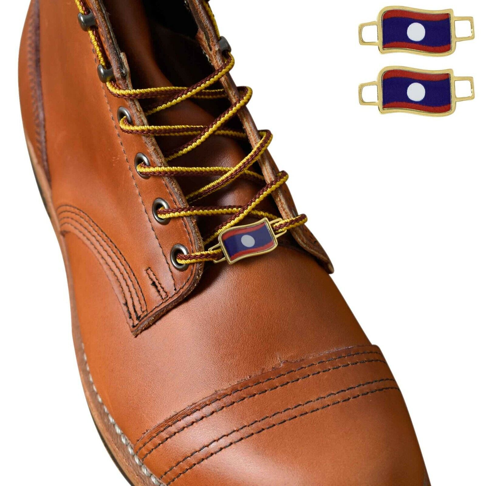 Laos Flags Shoes Boot Shoelace Keeper Holder Charm BrooklynMaker