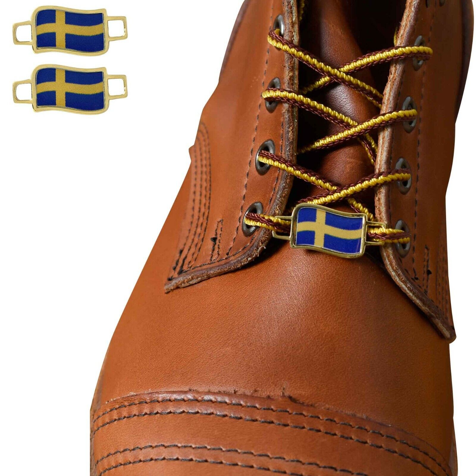 Sweden Flags Shoes Boot Shoelace Keeper Holder Charm BrooklynMaker