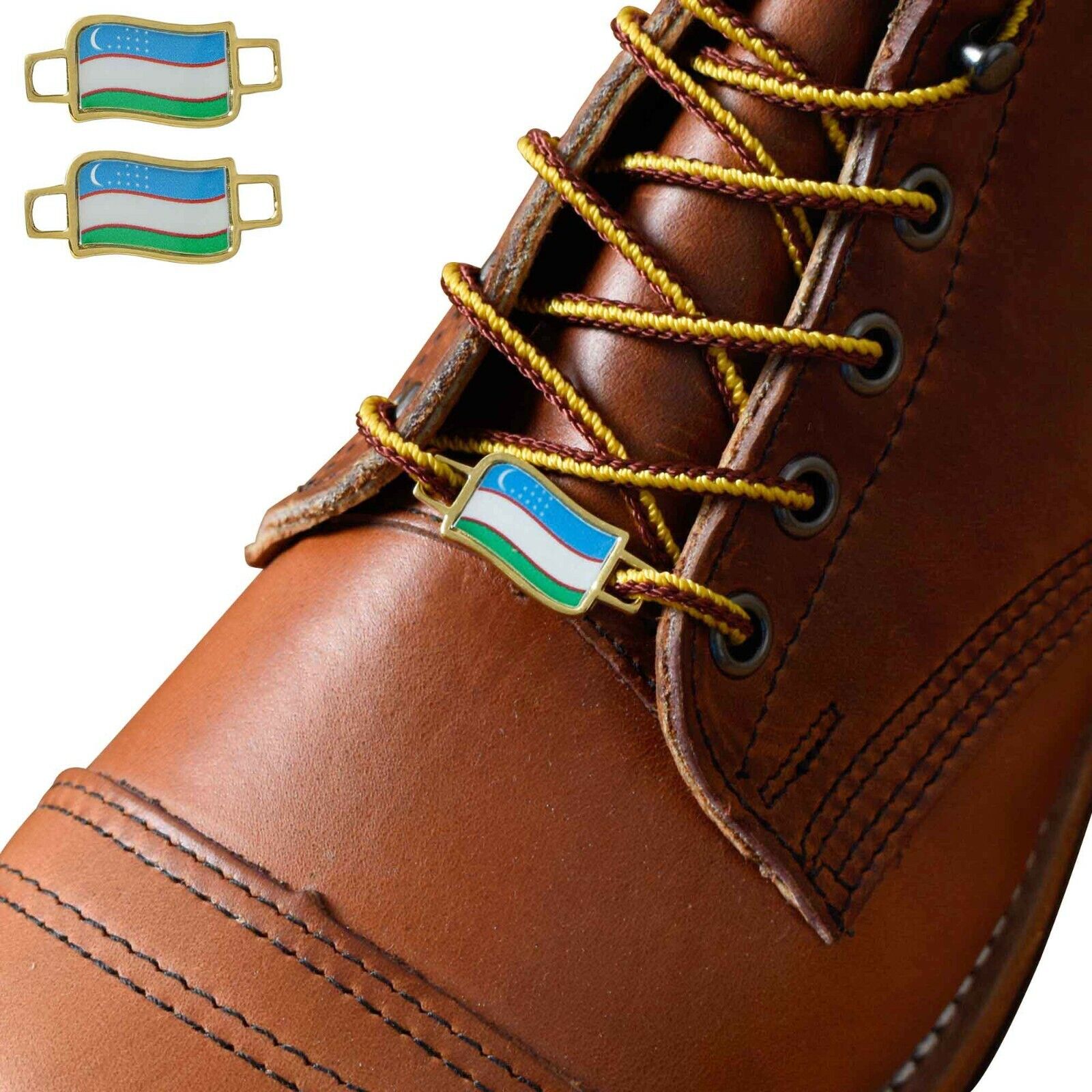 Uzbekistan Flags Shoes Boot Shoelace Keeper Holder Charm BrooklynMaker