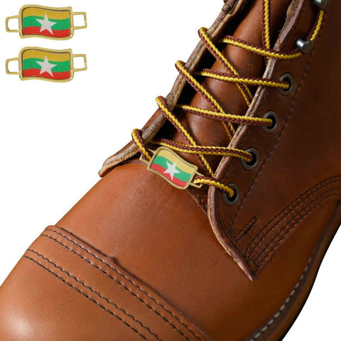 Myanmar (Burma) Flags Shoes Boot Shoelace Keeper Holder Charm BrooklynMaker