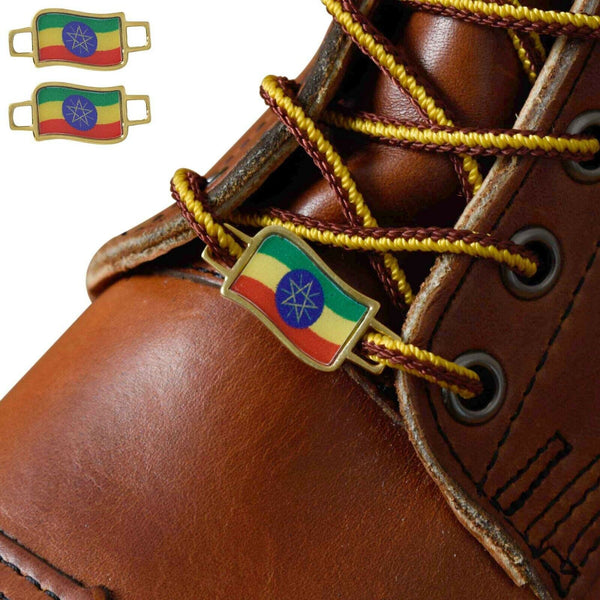 Ethiopia Flags Shoes Boot Shoelace Keeper Holder Charm BrooklynMaker