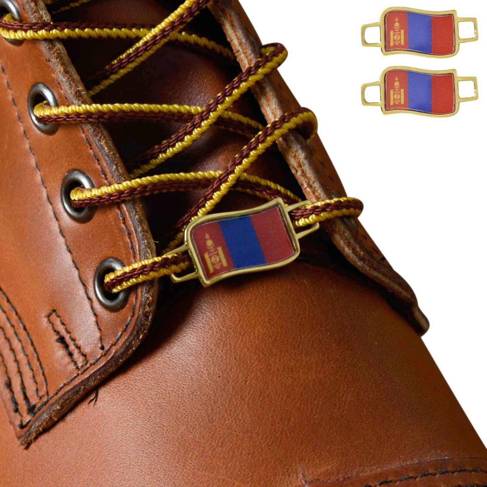 Mongolia Flags Shoes Boot Shoelace Keeper Holder Charm BrooklynMaker